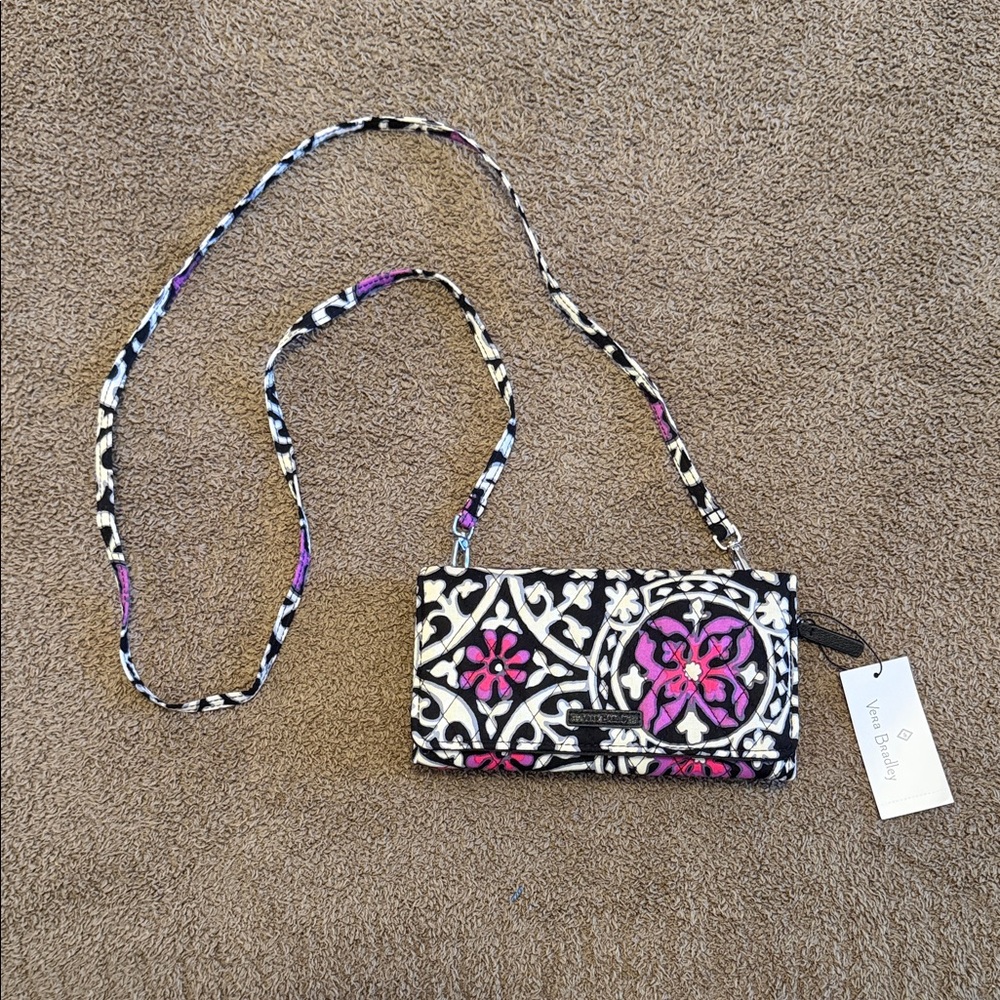 Vera Bradley Black and Pink Crossbody Bag